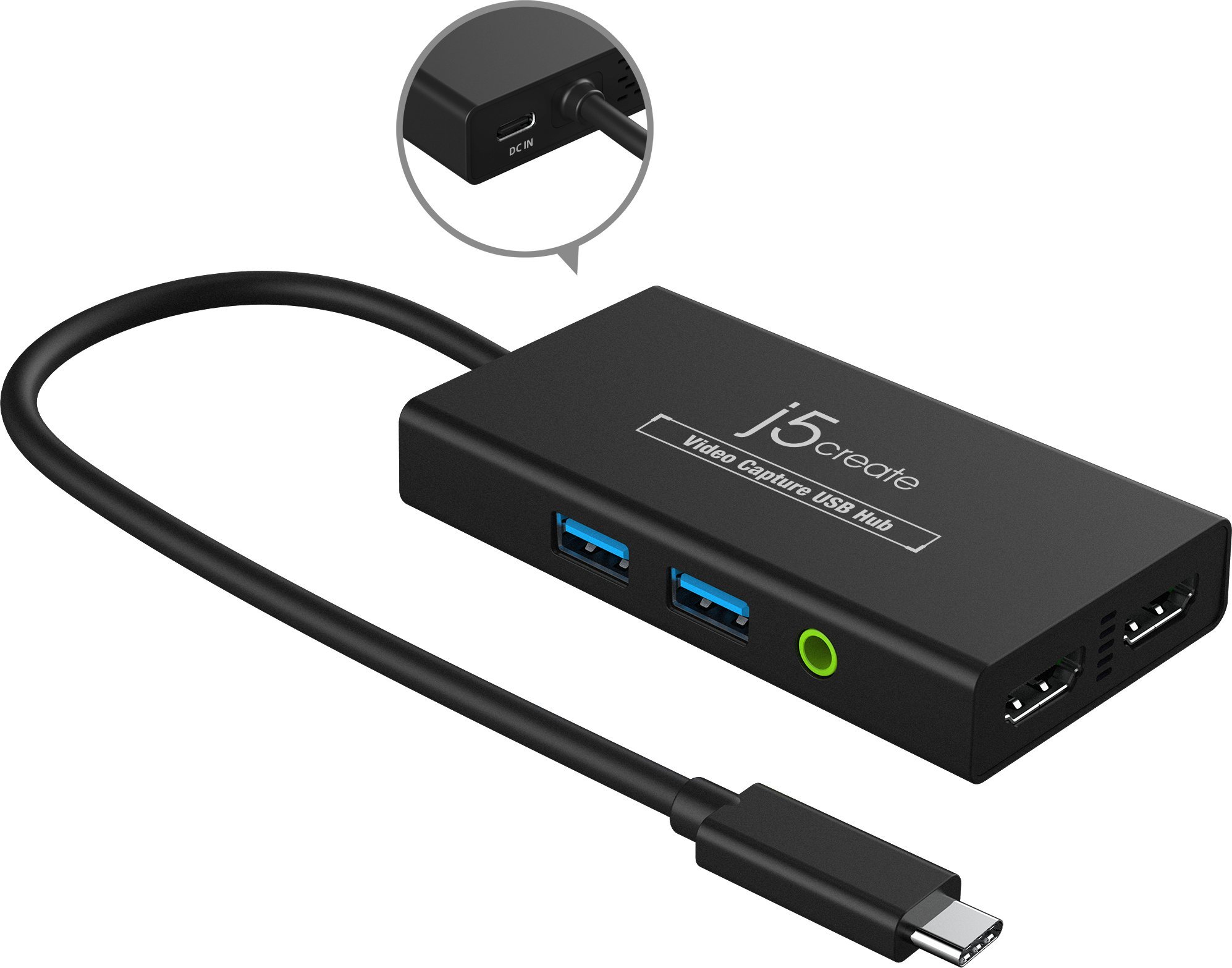 Video Capture Hub J5create JVA01-N, USB-C, 1080p, 4K HDMI