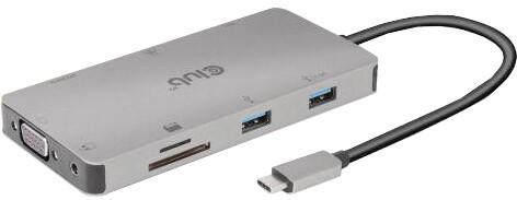 Club3D HUB USB-C 9v1, HDMI, VGA, 2x USB-A Gen1, RJ45, SD, PD 100W