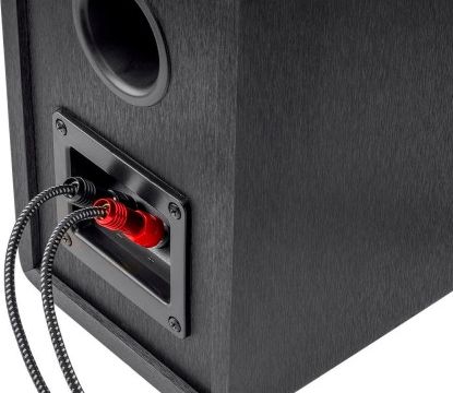 Kabllo altoparlantësh Monoprice, 14AWG, 6ft, e gërshetuar me banana plugs