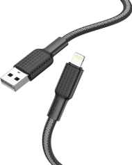 Kabllo USB Partner Tele.com USB-A në Lightning, 1m, 2.4A, e zezë