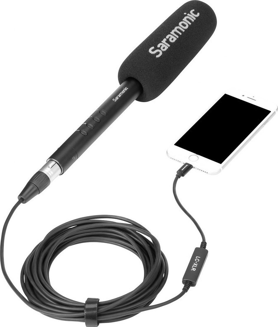 Kabllo mikrofonike Saramonic LC-XLR, XLR femër në Lightning, 6m, e zezë