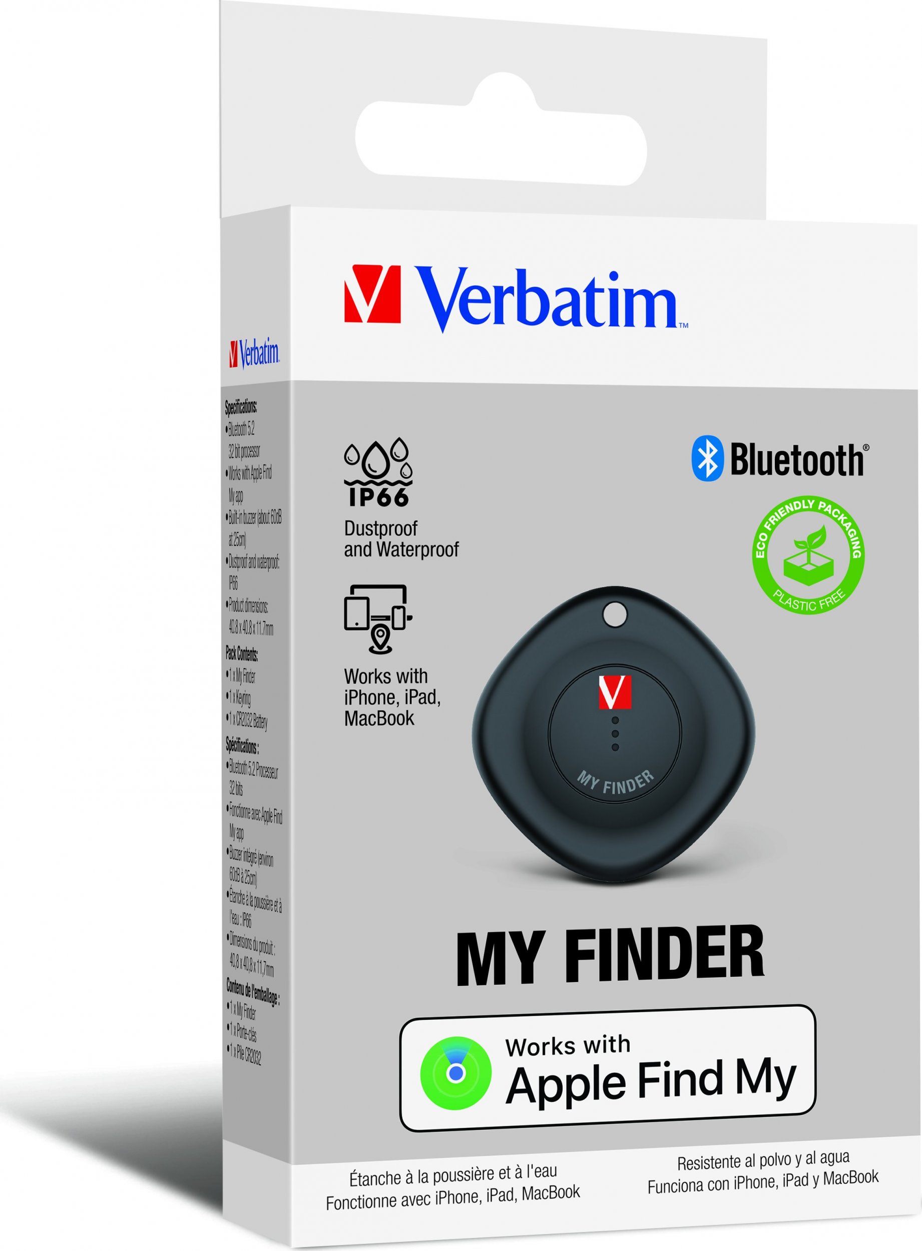 Tracker Bluetooth Verbatim My Finder, për Apple Where Is, bateri e zëvendësueshme, i bardhë