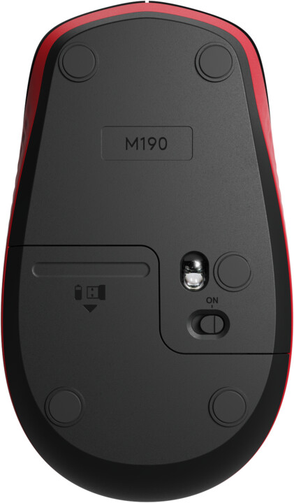 Глушец Logitech M190, црвен