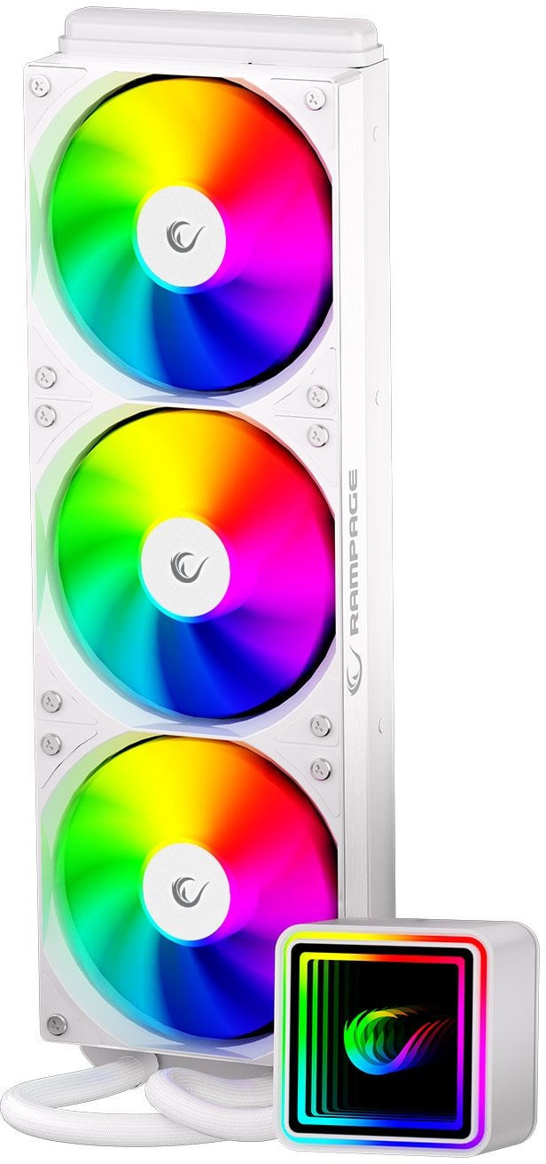 Sistem ftohës uji AIO Rampage INFINITE V360, 360 mm, ARGB, i bardhë