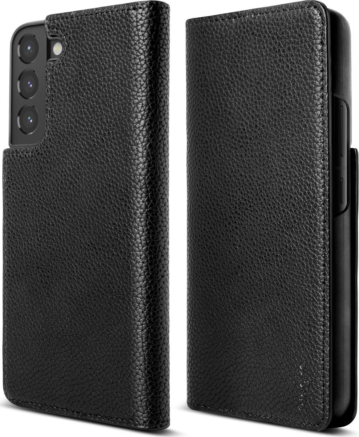 Etui folio Ringke Folio Signature për Samsung Galaxy S22 Plus, lëkurë artificiale, me xhep për karta, i zi