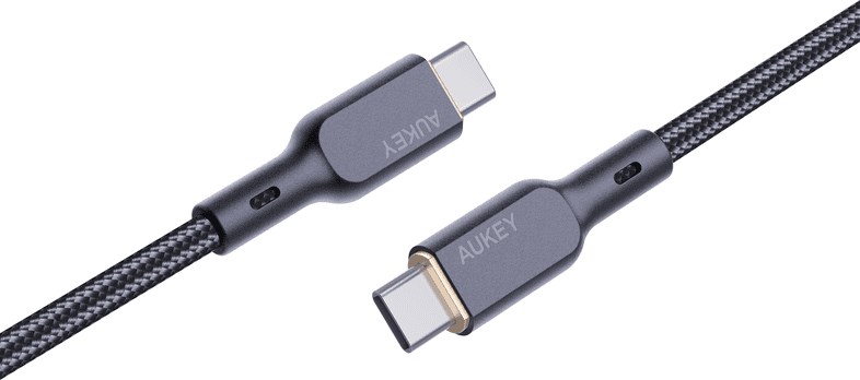 Kabllo Aukey, USB C / USB C, 1.8 m, e zezë
