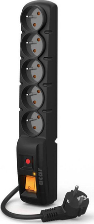 Prizë me 5 porta hyrëse F5 PRO, 1.5 m, e zezë