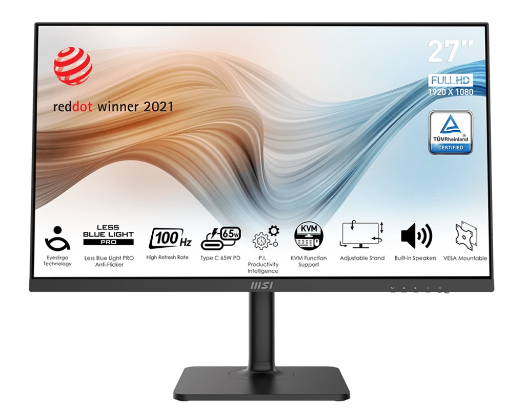 Monitor MSI Modern MD272XP 27″, IPS Full HD 1920×1080, 100 Hz, 1 ms MPRT, HDMI/DP/USB-C, i zi