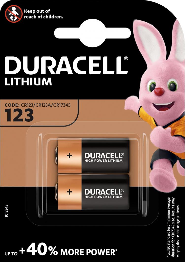 Duracell CR123A Ultra Photo Литиумска Батерија, 3V, Пакет од 2