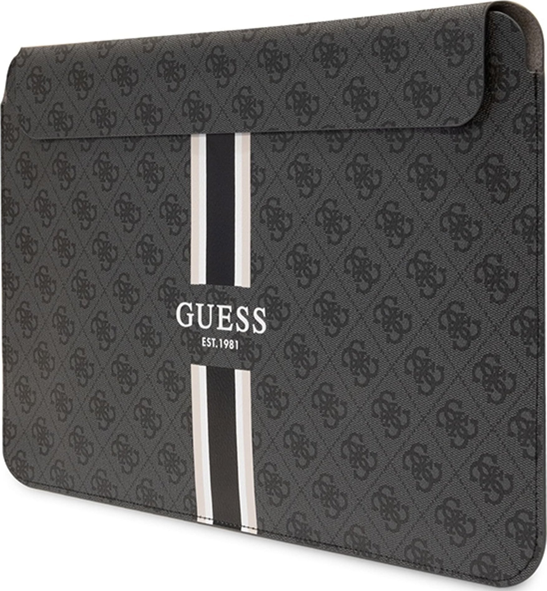 Këllëf laptopi Guess 4G Printed Stripes, 16", për MacBook, i zi