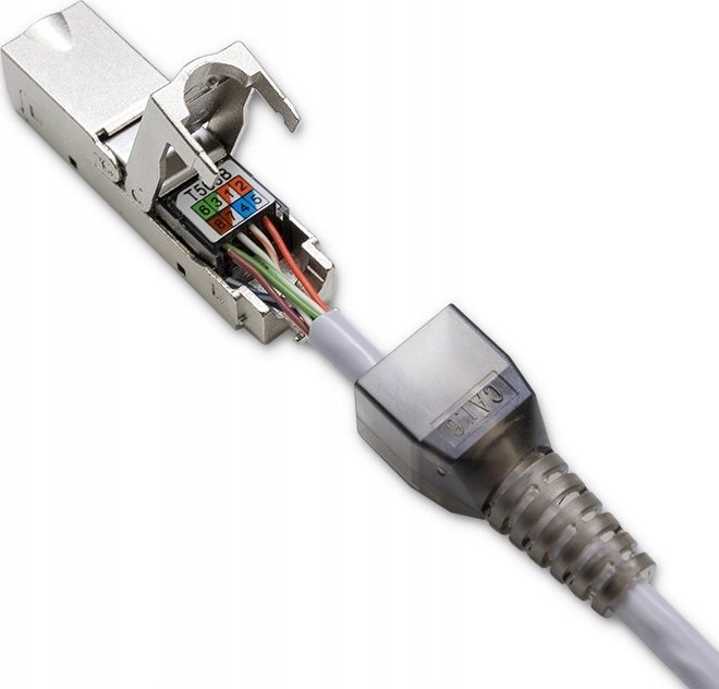 Prizë RJ45 Qoltec 54540, CAT6 STP, toolless, gri
