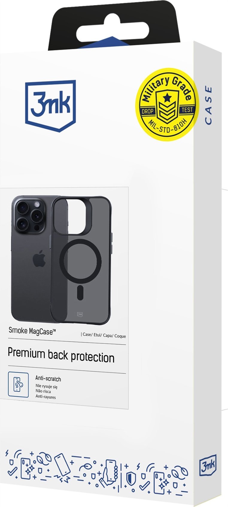 Mbulesë mbrojtëse 3MK Smoke MagCase Pro, për iPhone 13 Pro, e zezë