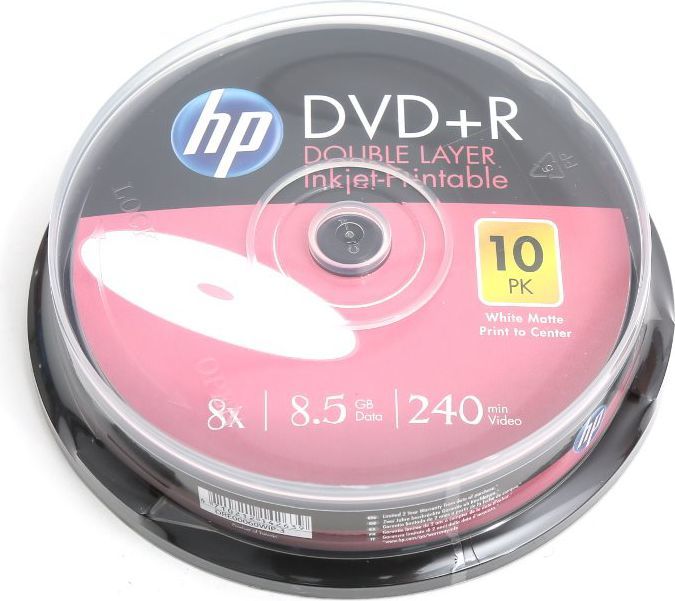 Disqe HP DVD + R DL 8.5GB 8x WHITE FF InkJet, me printim, 10 copë