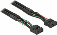 Kabllo Delock USB 9 pin - USB 9 pin, 0.5m, e zezë
