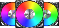 Вентилатор за куќиште Montech Metal Pro 12 ARGB, 120mm, сет 3 парчиња со хаб, црн
