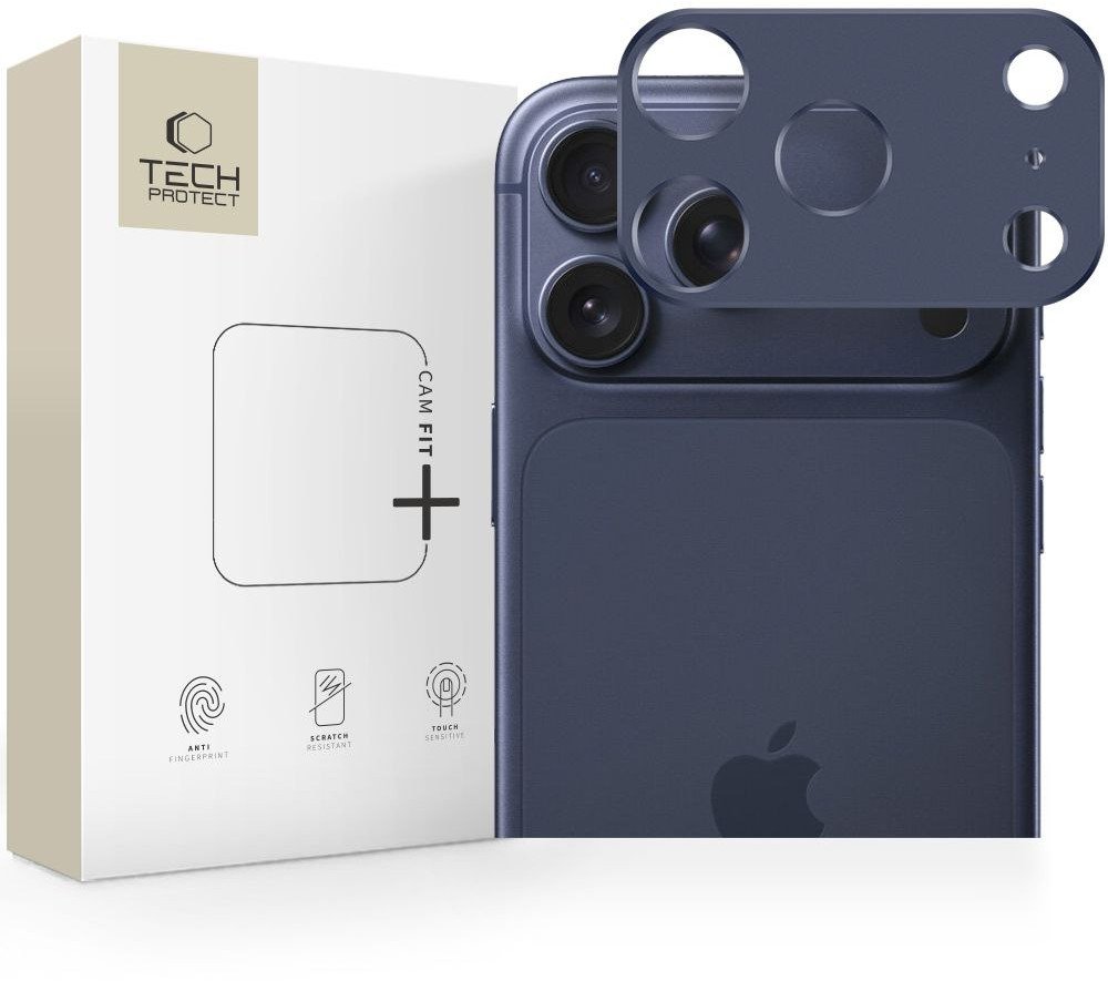 Mbulesë kamerë Tech-Protect Camalloy Fit+ për iPhone 17 Pro Max, aliazh alumini, blu e errët