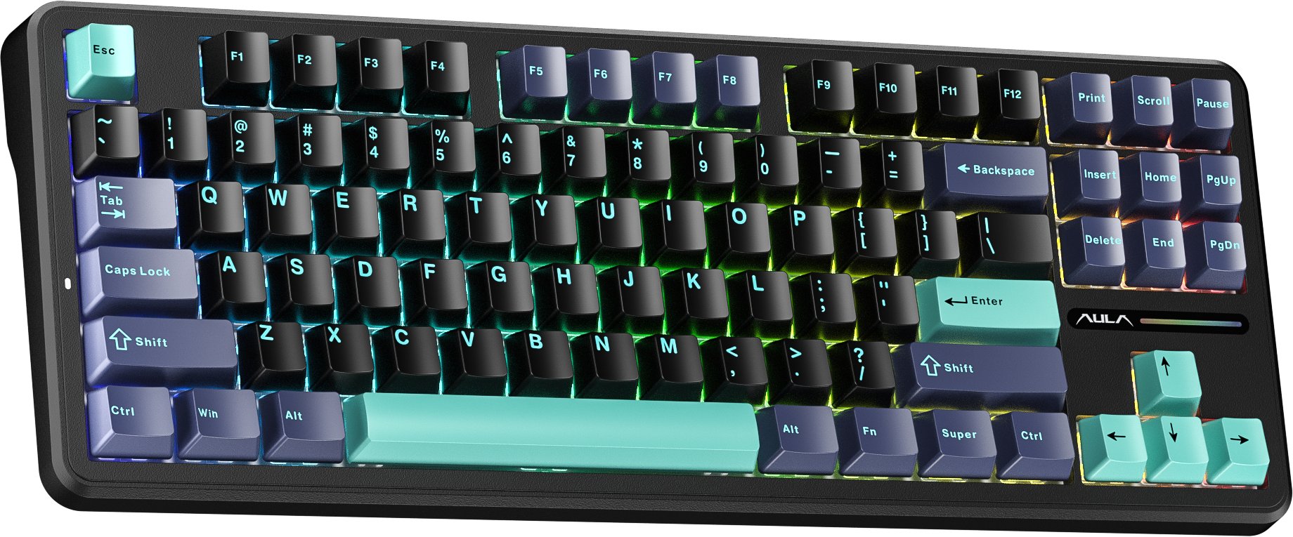 Tastierë mekanike AULA F87Pro, tri mode pa tela, 87 taste, e zezë