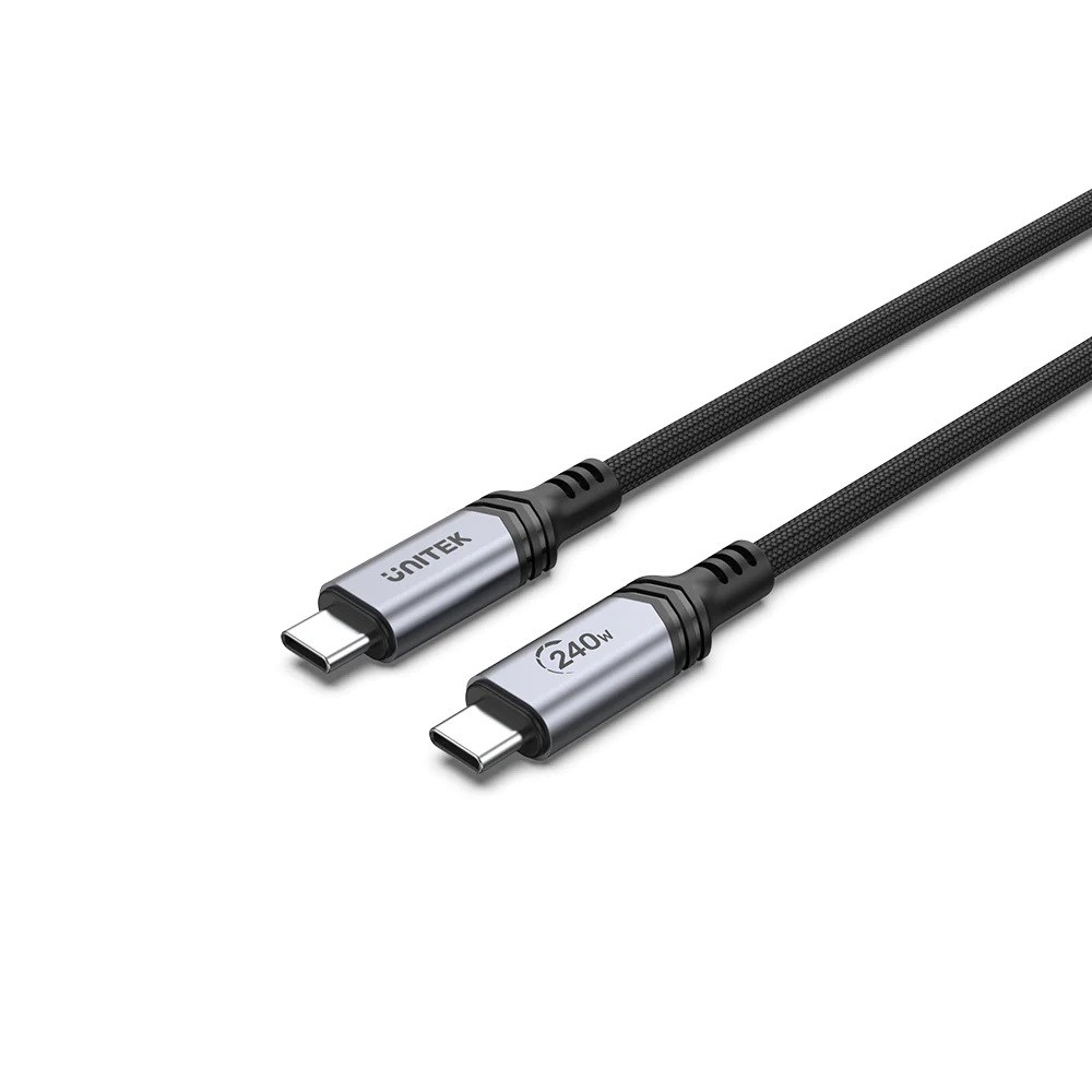 Kabllo USB-C Unitek, 2 m, 240 W, e zezë