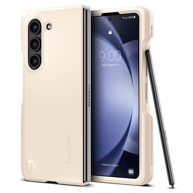 Заштитна маска за мобилен телефон Samsung Galaxy Z Fold5 Spigen Thin Fit P (со S Pen), беж