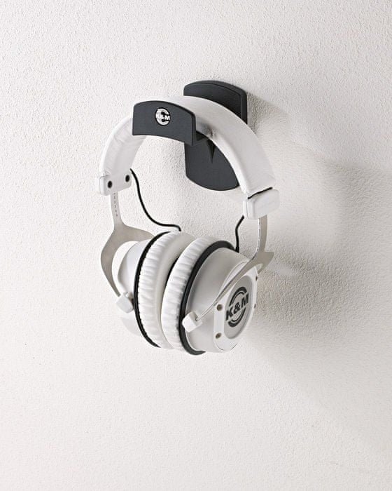 Mbajtëse muri për kufje K&M 16312, plastike, e zezë