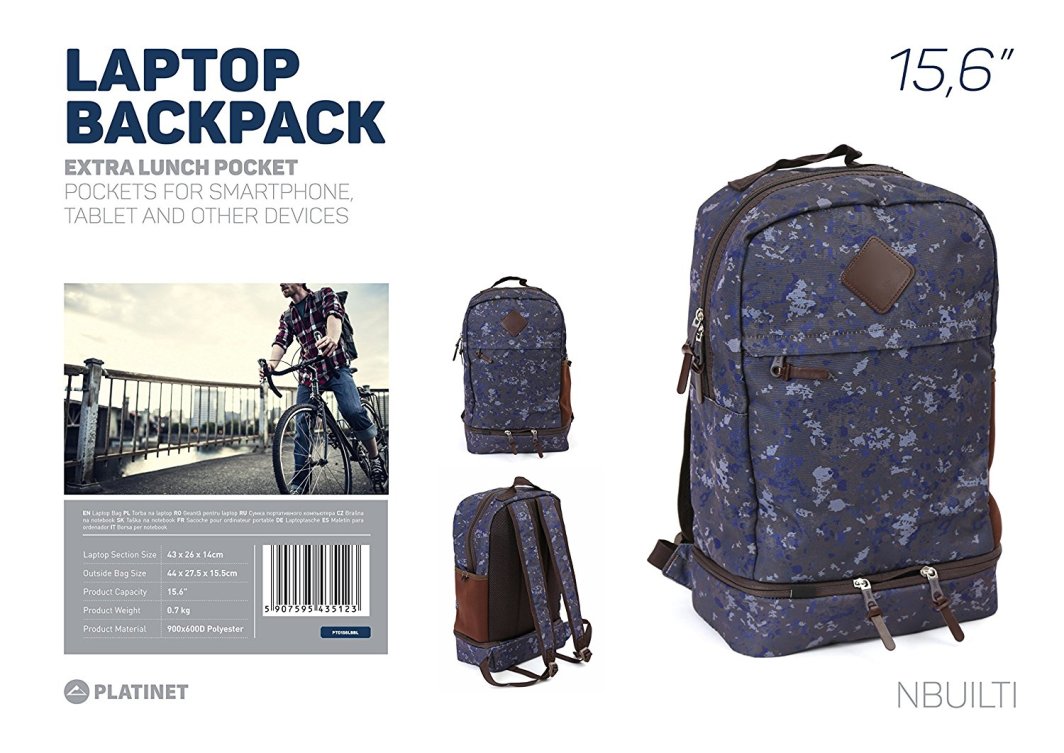 Çantë shpine Platinet (PTO156LBC), 15.6", shumëngjyrëshe