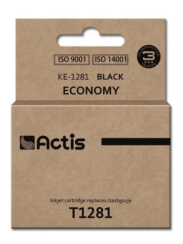 Ngjyrë për printer Actis KE-1281 (zëvendësim për Epson T1281), 15 ml, e zezë