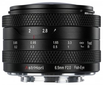 Objektiv AstrHori MF 6.5mm f/2 APS-C Circular Fisheye, për Fujifilm X, i zi