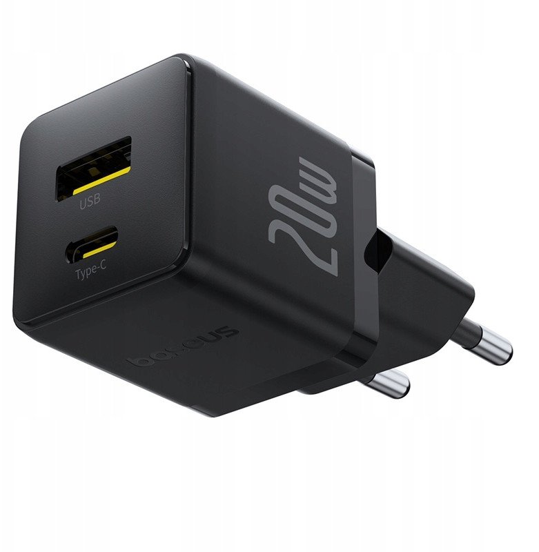 Полнач за автомобил Baseus Palm, USB и USB C, 20W, црн