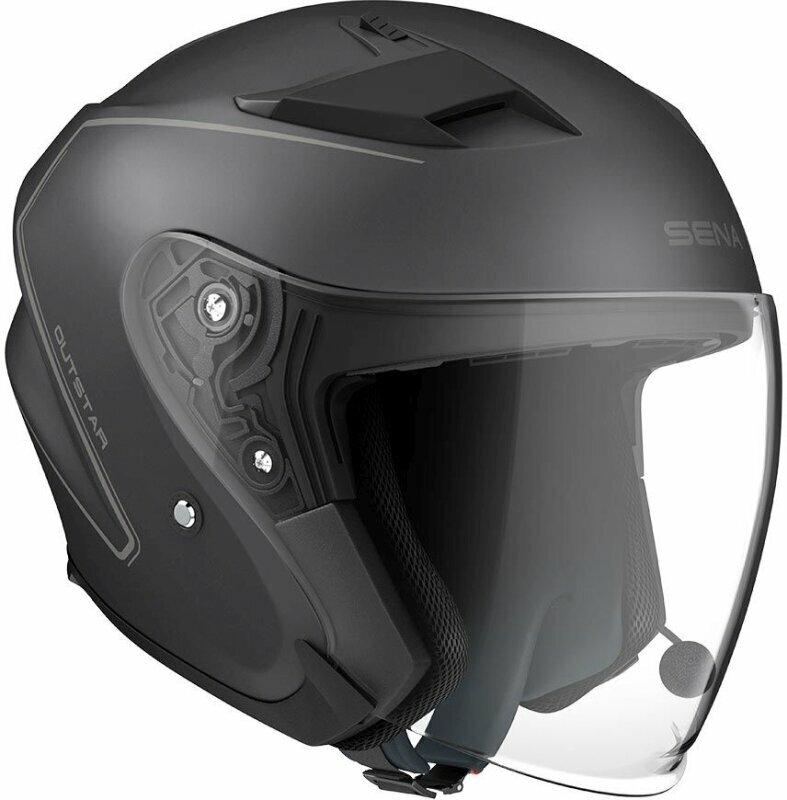 Kaskë moto Sena Outstar S, open face, Bluetooth, mat e zezë, L