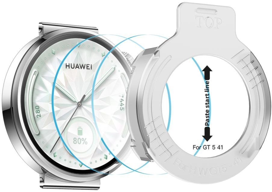 Xham mbrojtës Tech-Protect Easy Set+, Huawei Watch GT 5 41mm, set 2 copë, transparent