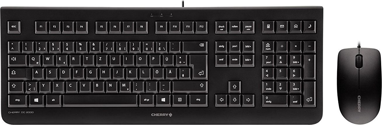 Сет тастатура и глушец Cherry DC 2000, со кабел, 1200 dpi, црн