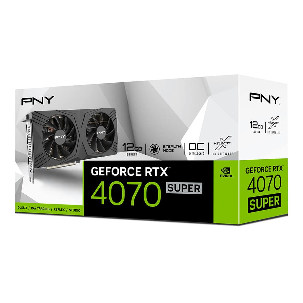 Kartelë grafike PNY GeForce RTX 4070 SUPER, 12GB OC DF NVIDIA GDDR6X