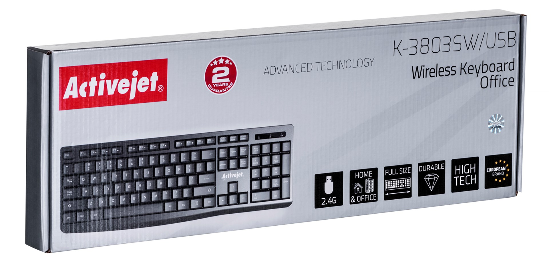 Tastierë wireless Activejet K-3803SW, 1x AAA, e zezë