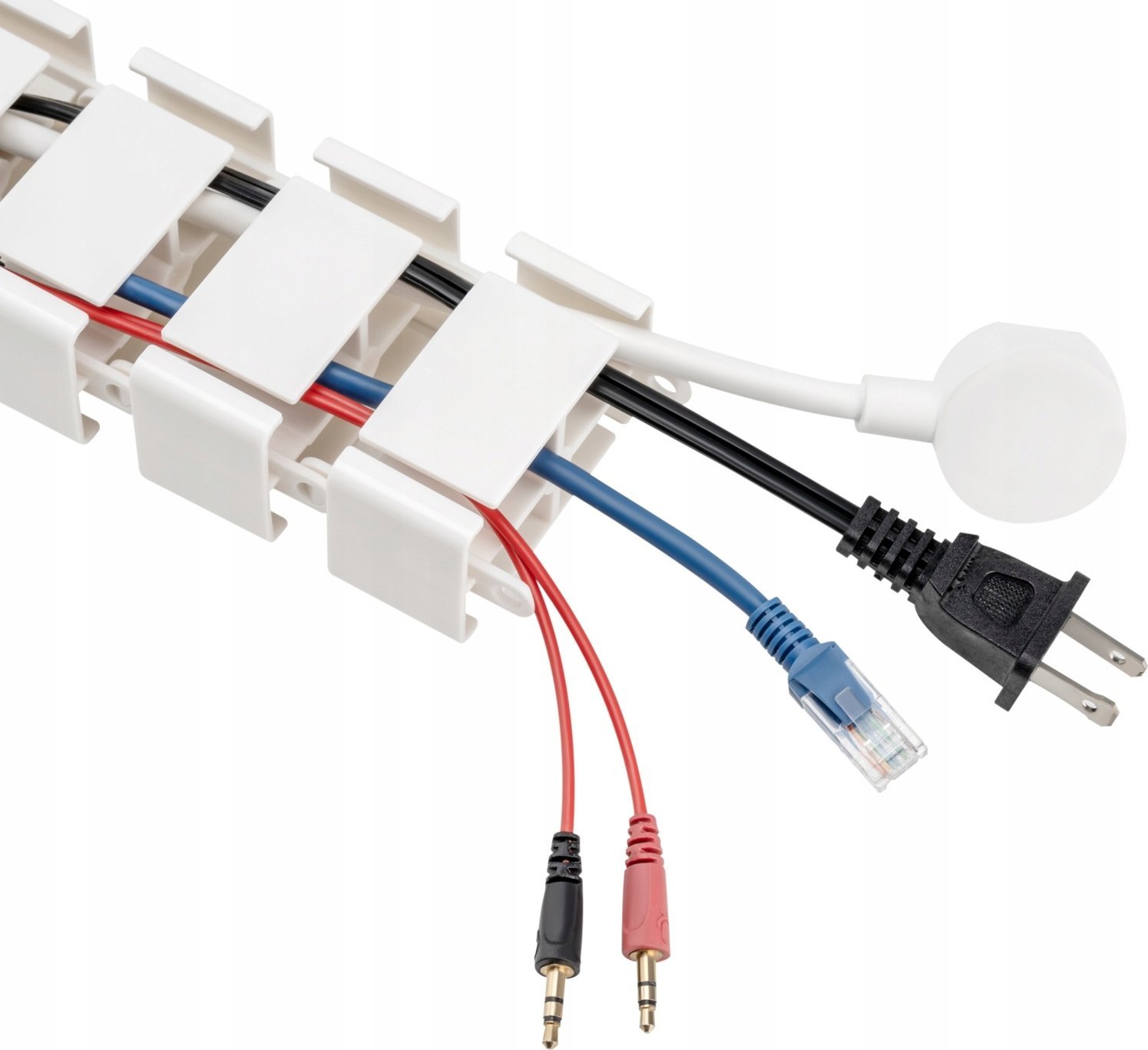 Kanal kabllosh LogiLink Flexible Cable Channel, 1347x129 mm, i bardhë