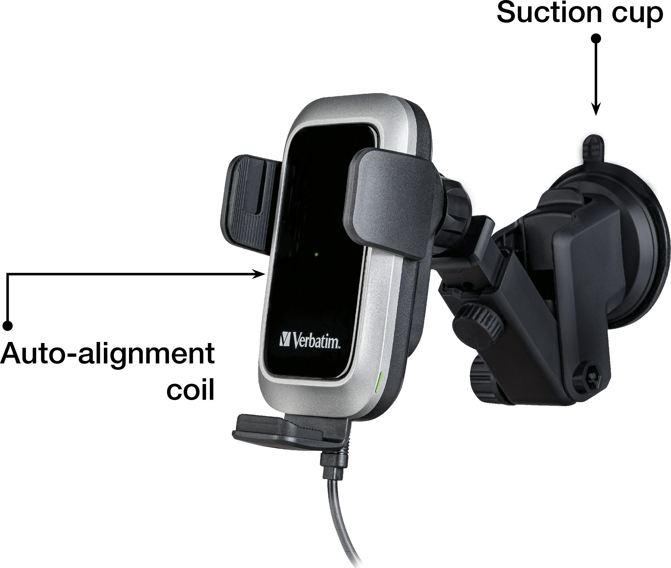 Karikues pa tela për veturë Verbatim FWC-03 Pro, Qi, karikim i shpejtë, i zi
