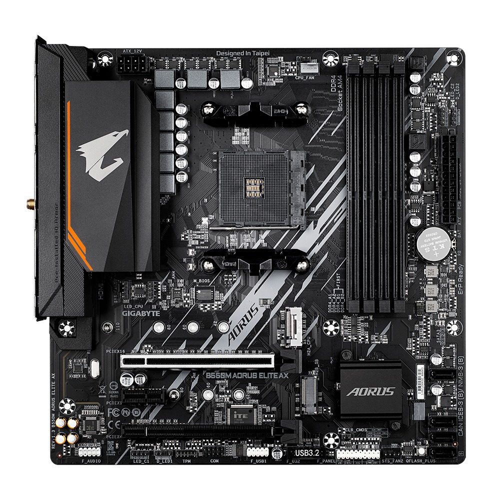 Матична плоча GIGABYTE B550M AORUS ELITE AX, AMD B550, Wi-Fi 6E, DDR4, Micro ATX
