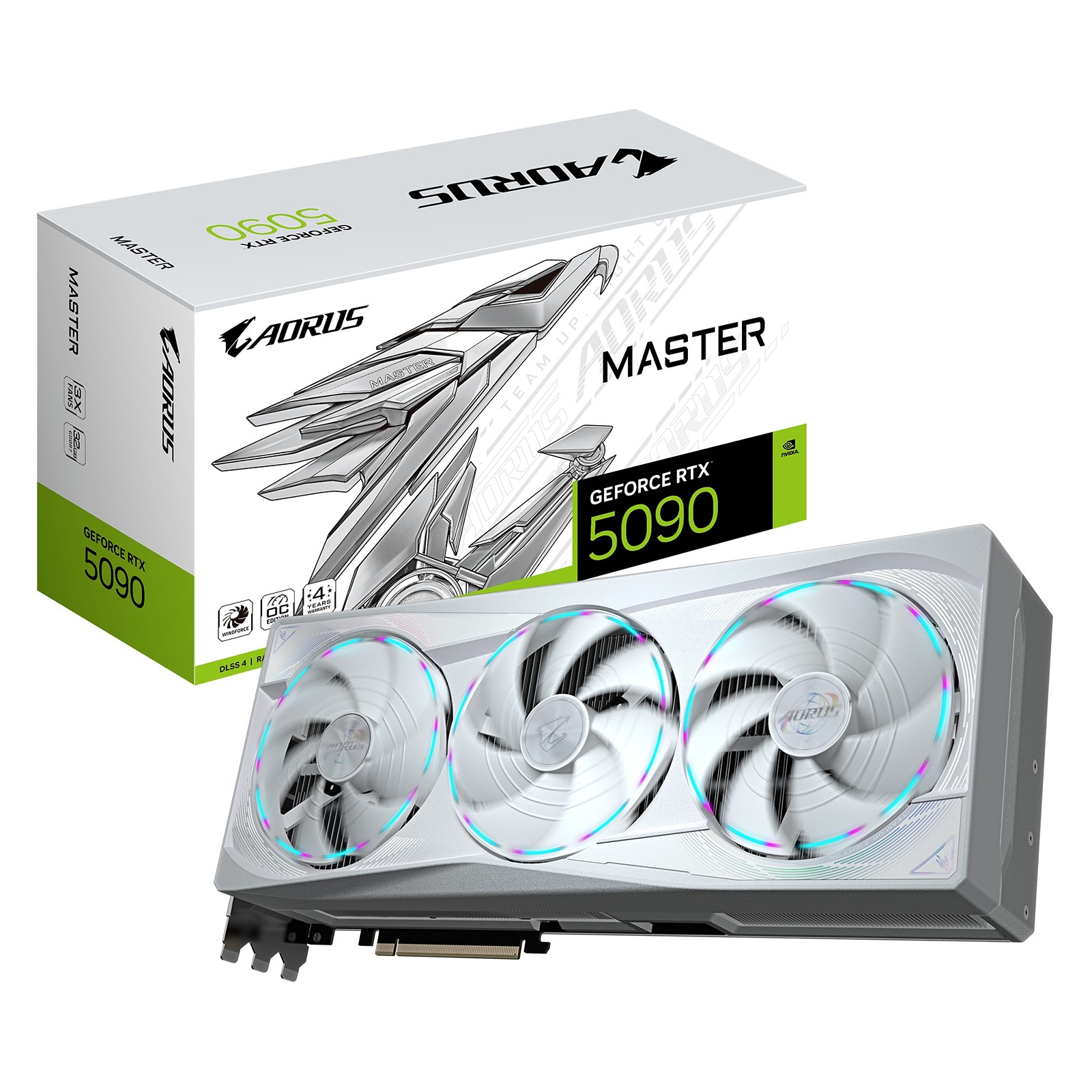 Kartelë grafike GIGABYTE AORUS GeForce RTX 5090 MASTER ICE, 32GB GDDR7, e bardhë 