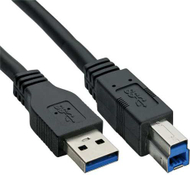 Kabllo InLine USB-A - USB-B, 3m, e zezë