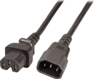 Кабел за струја EFB Elektronik EK585.2V2, 2 m, IEC C14 во IEC C15, црн