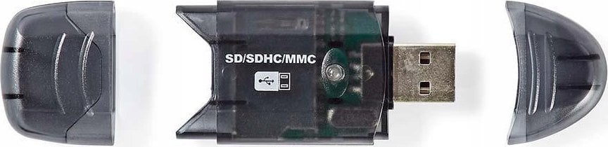 Читач на картички Nedis Multicard, USB 2.0, црн