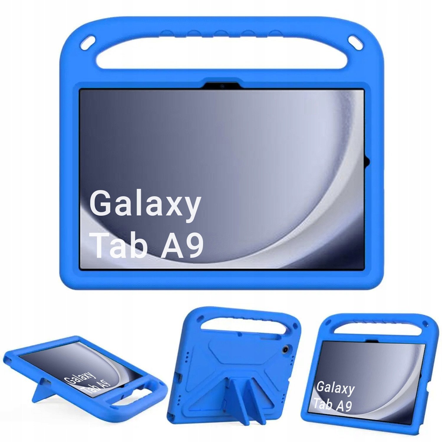 Maskë tablet FunColor për Samsung Galaxy Tab A9 8.7, EVA, me dorezë dhe këmbë mbajtëse, blu