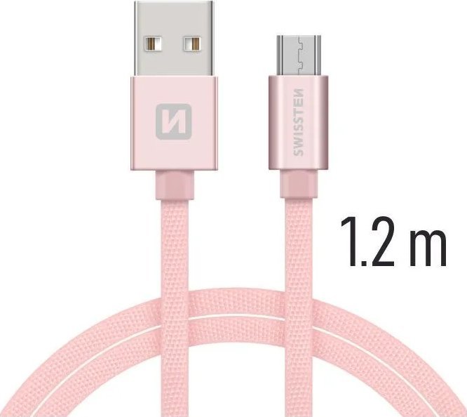 Kabllo USB në Micro USB Swissten, 1.2m, kafe