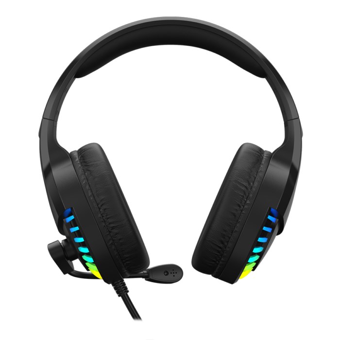 Kufje Krux Fizz RGB, me kabllo, të zeza