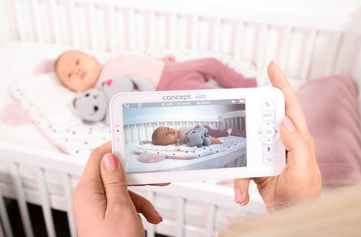 Електронска бебифон негувателка Concept KIDO KD4010, екран 5" LCD, Wi-Fi, бела