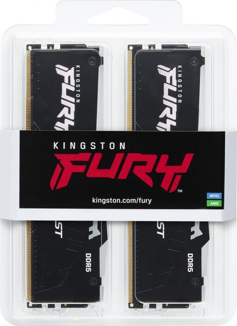 Memorie Kingston Fury Beast RGB, DDR5, 64 GB, 5200 MHz, CL40, KF552C40BBAK4-64