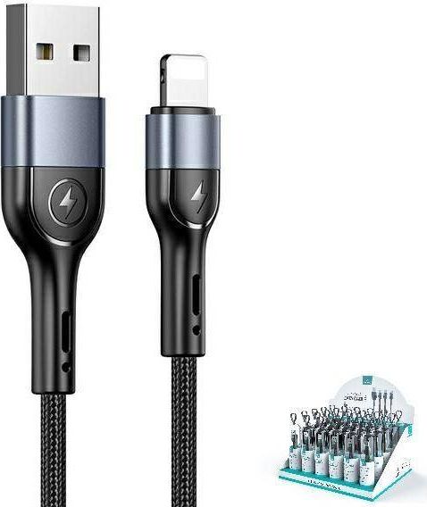 Kabllo USB Usams SJ448ZJ01, USB A në Lightning, 1 m, i zi