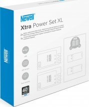 Set karikues me bateri Newell Xtra Power Set XL për Canon, karikues dykanalësh, 2x bateri LP E6N, i zi