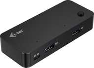 Хаб KVM I-TEC Универзален, 2x USB C, 2x USB A 3.0, црн