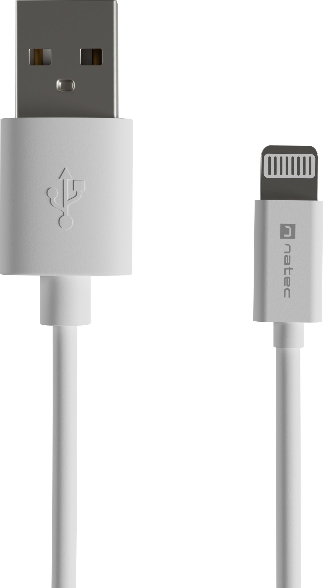 Kabll USB Natec NKA-2149, USB A në Lightning, 2 m, i bardhë