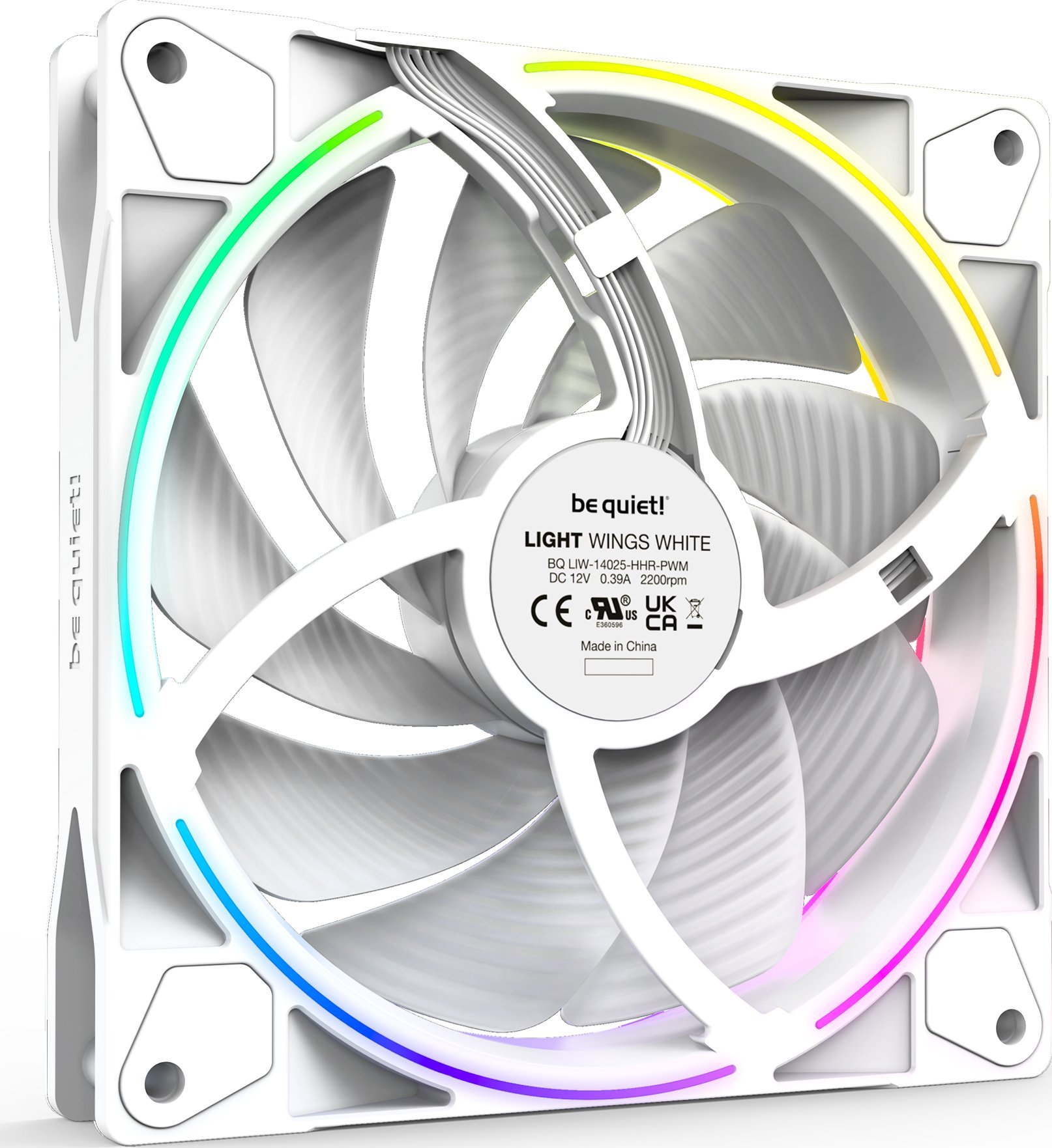 Ventilator PC be quiet! Light Wings White BL103, 140mm, PWM high speed, i bardhë